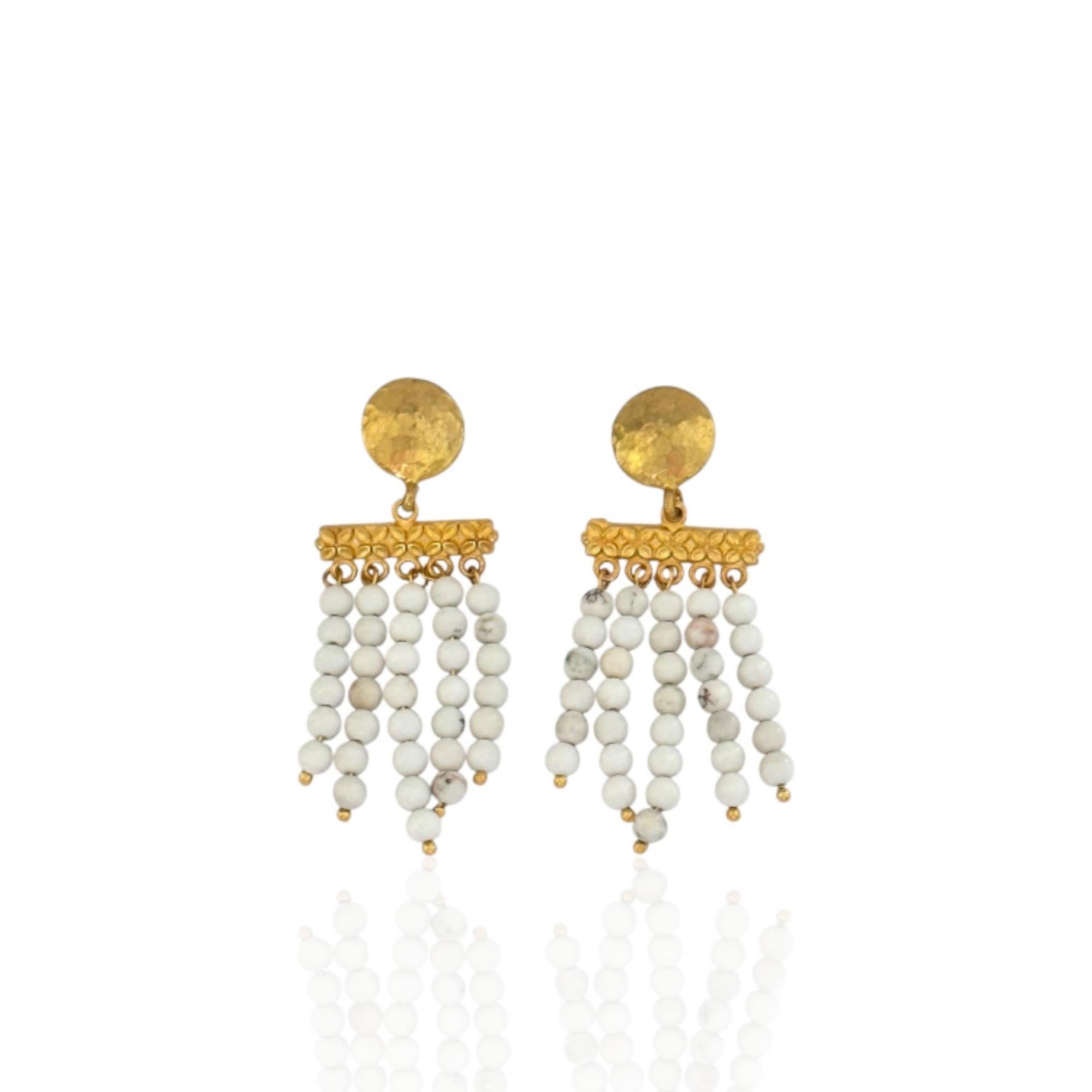 White Cascade Gold Küpe