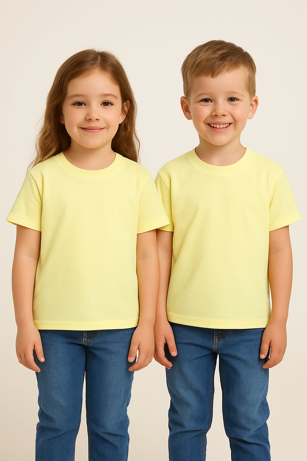 Kyex KIDS Unisex Basic Pamuklu Oversize Güneş SarısıTişört