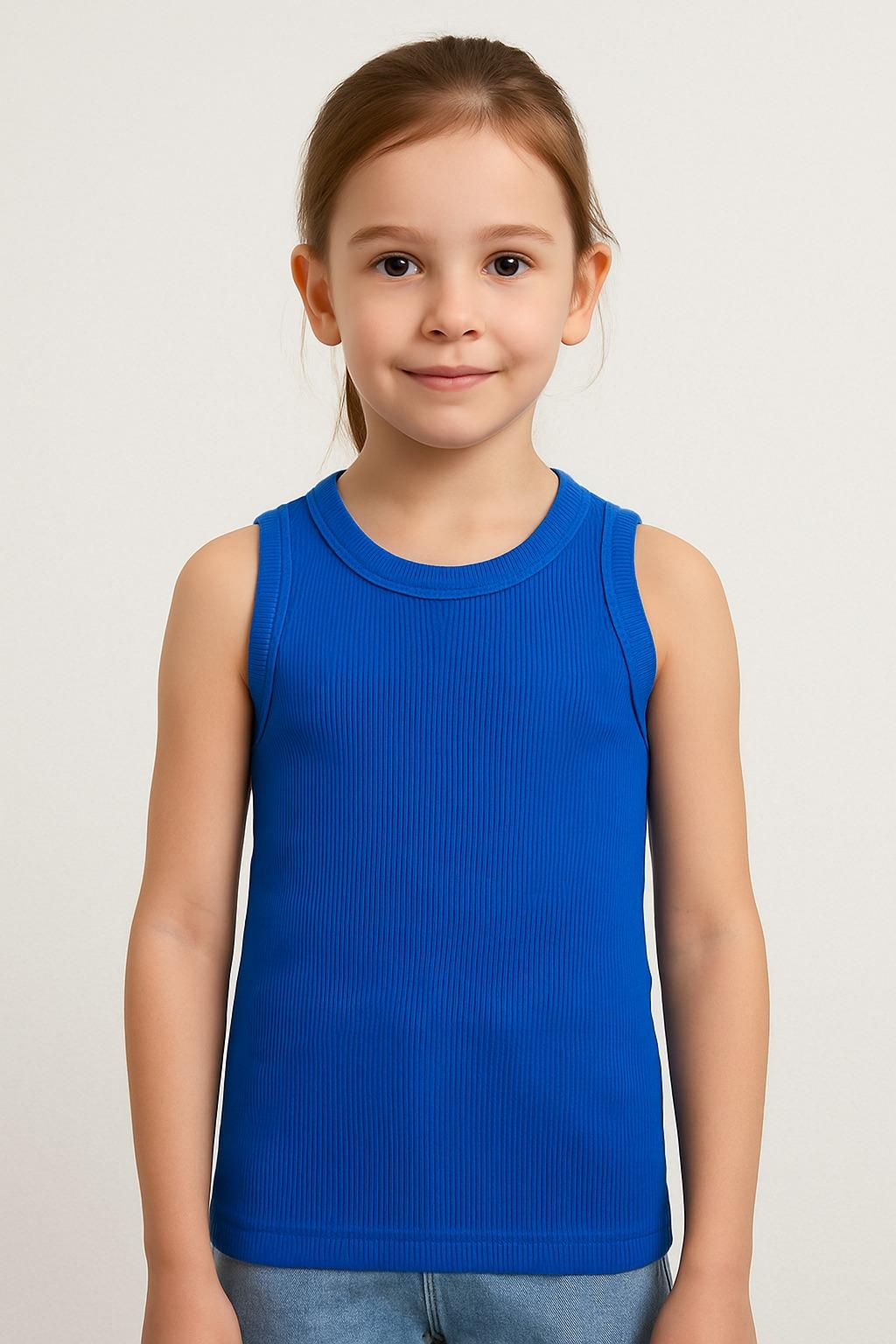 PURE DOTS Kız Çocuk Fitilli Yazlık Mavi Body Bluz