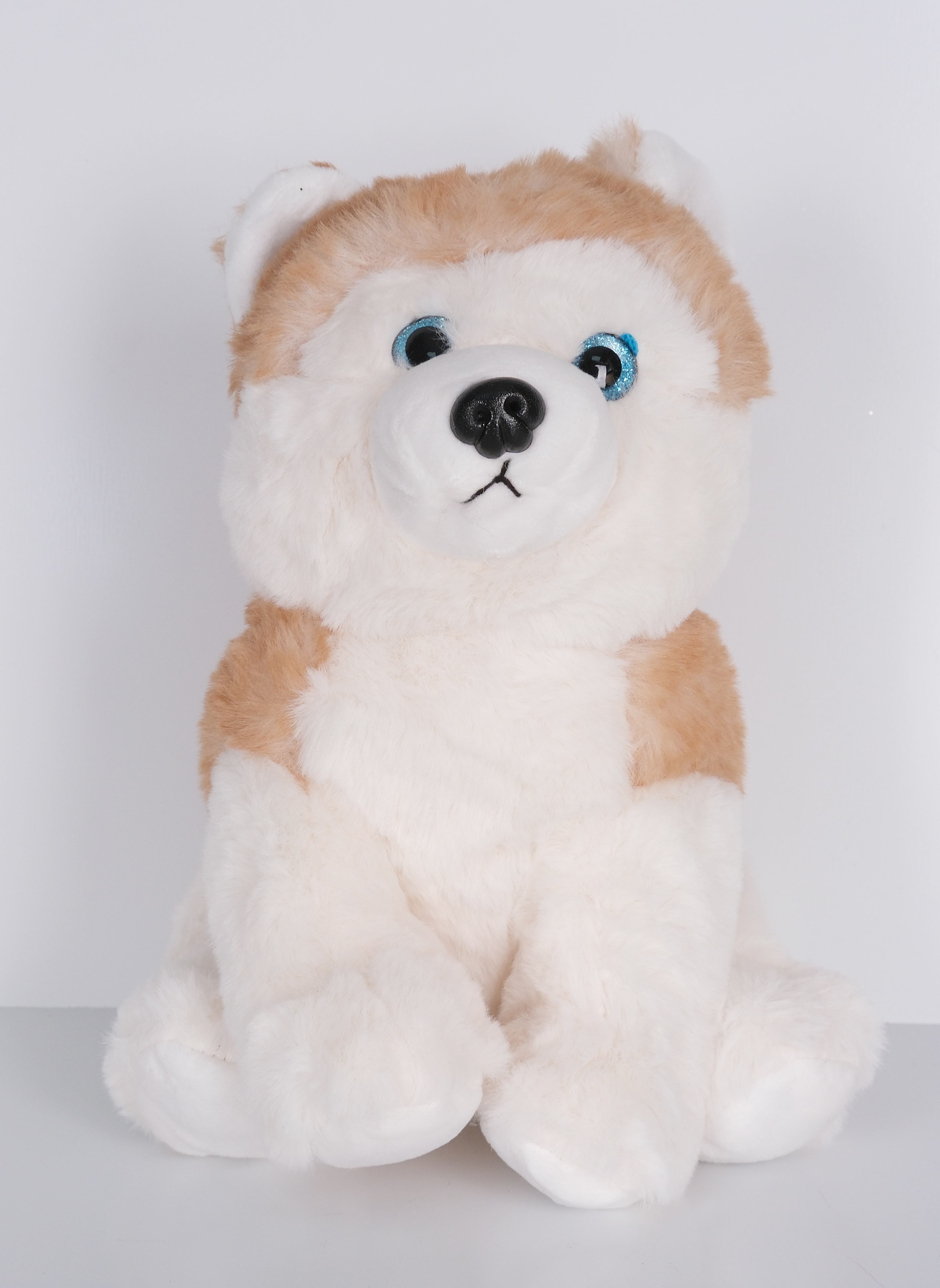 23 cm Yavru Köpek Şekilli Peluş Oyuncak Kahverengi Beyaz