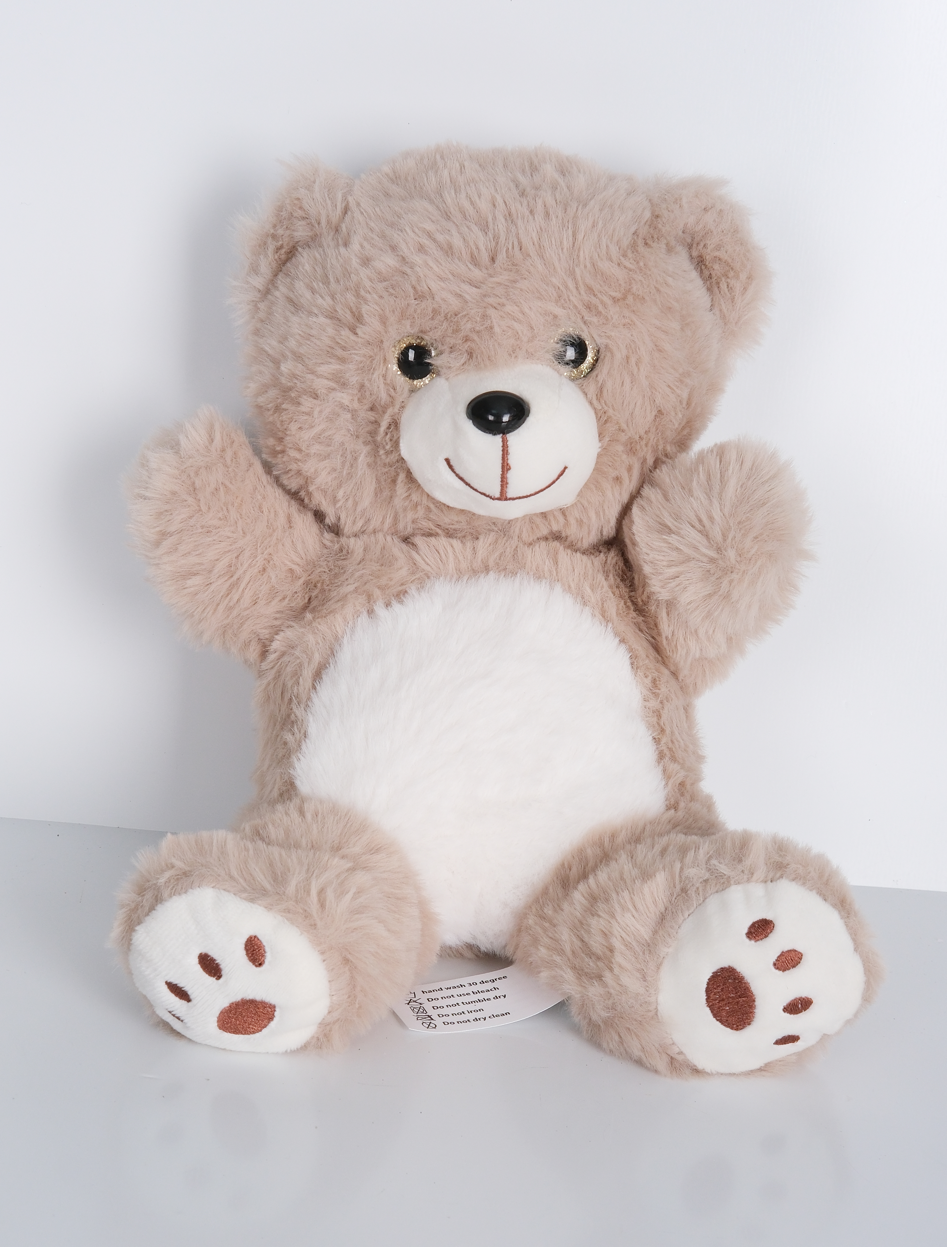 23 cm Yavru Sevimli Ayıcık Şekilli Peluş Oyuncak  Kahverengi Beyaz