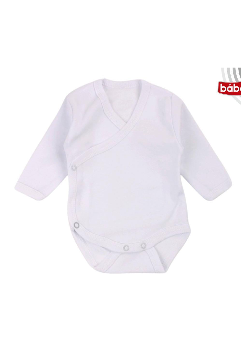 Kruvaze Uzun Kollu Kundak Bebek Body Beyaz
