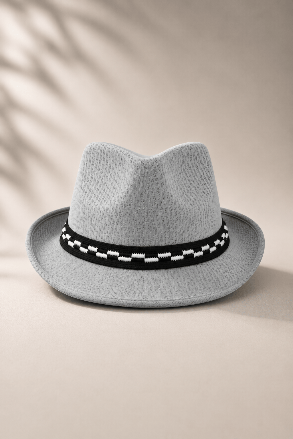 Yazlık Örgü Fedora Şapka Buz grisi