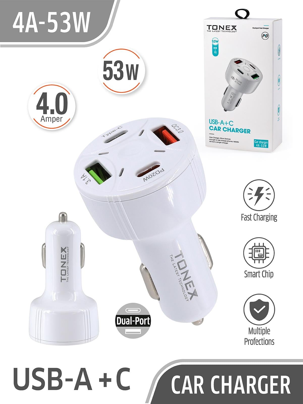 53W Araç Şarj Başlığı