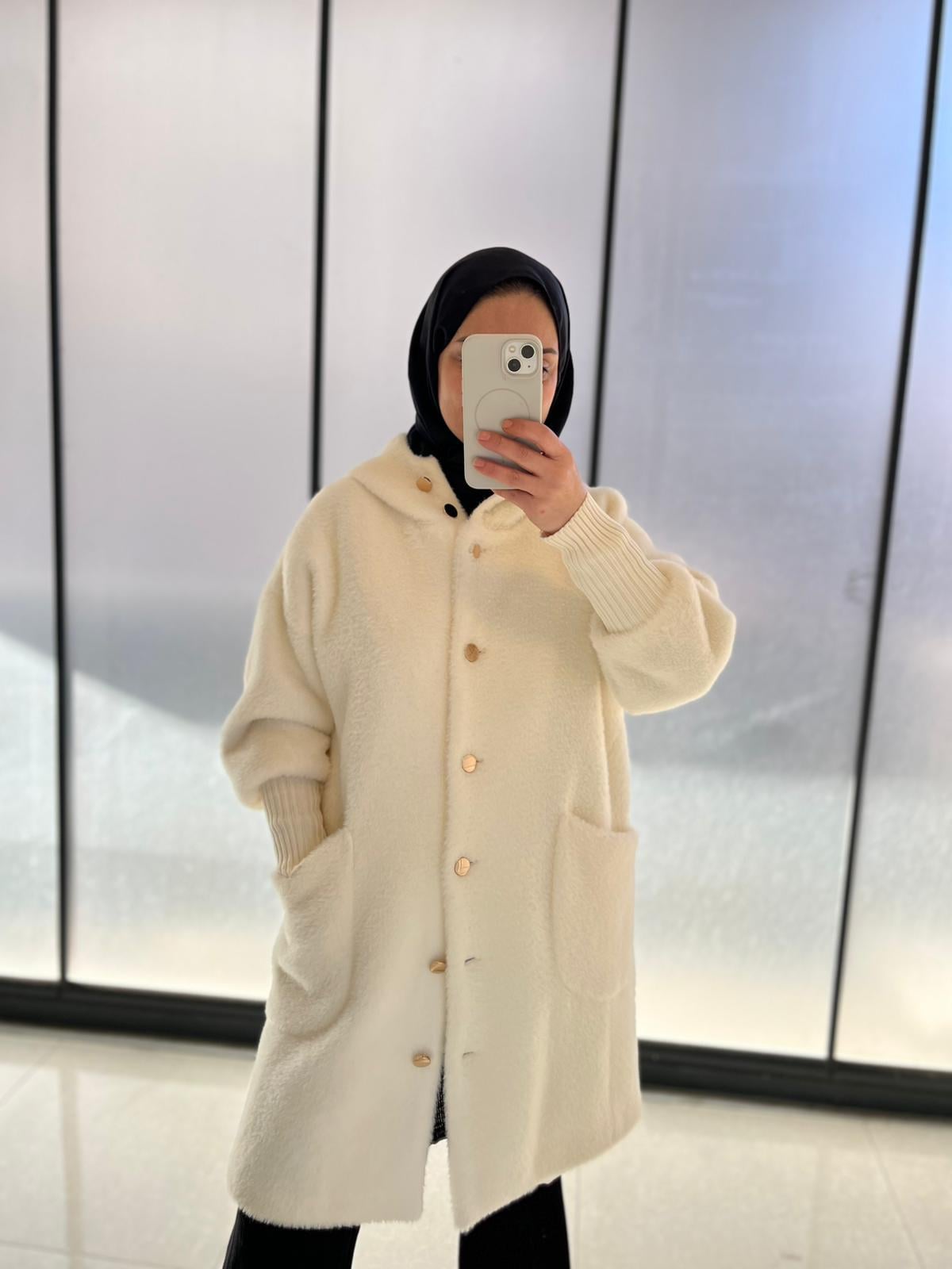 ANGORA KAPŞONLU MONT