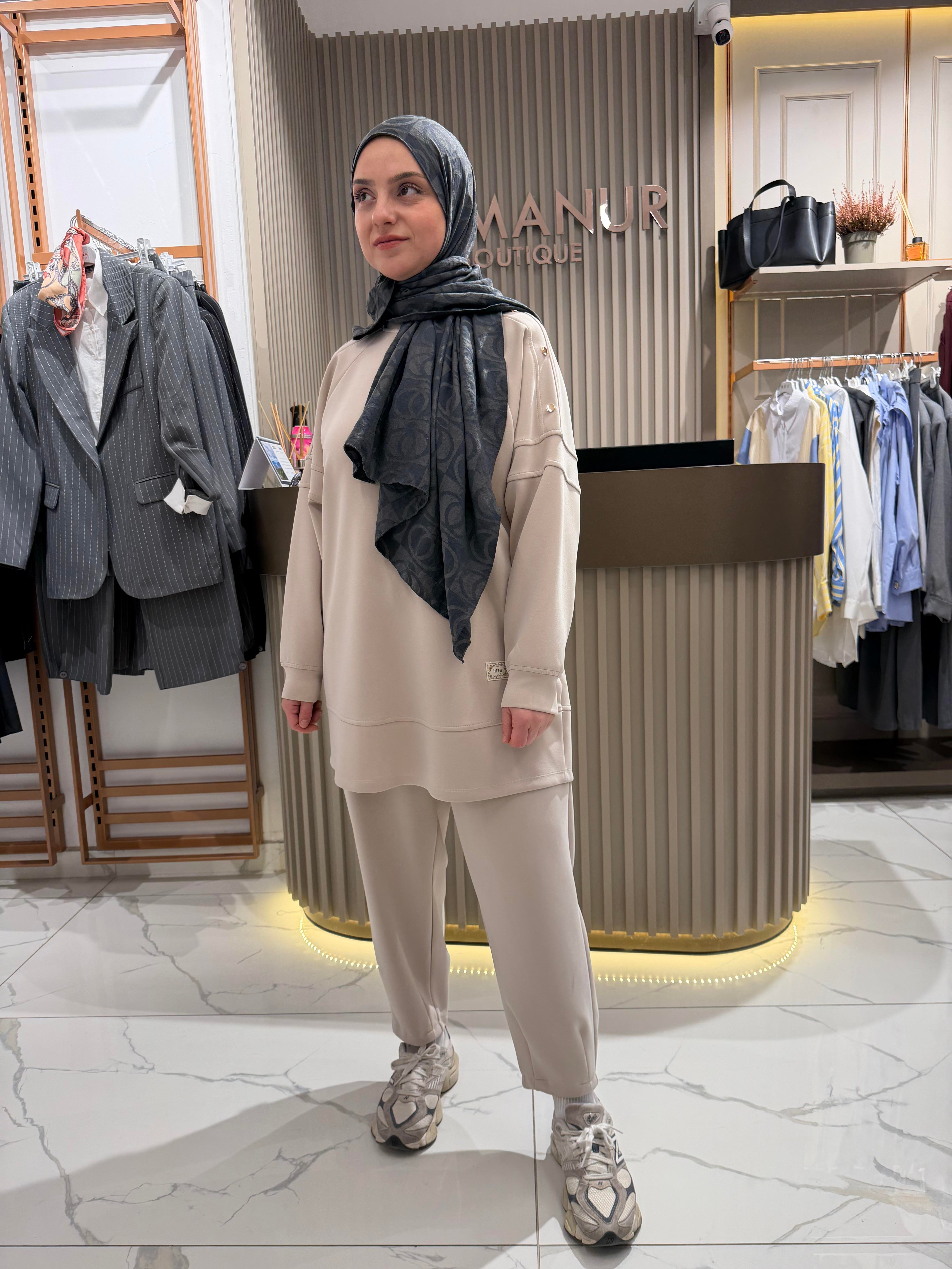 Modal kumaş spor şık takım taş