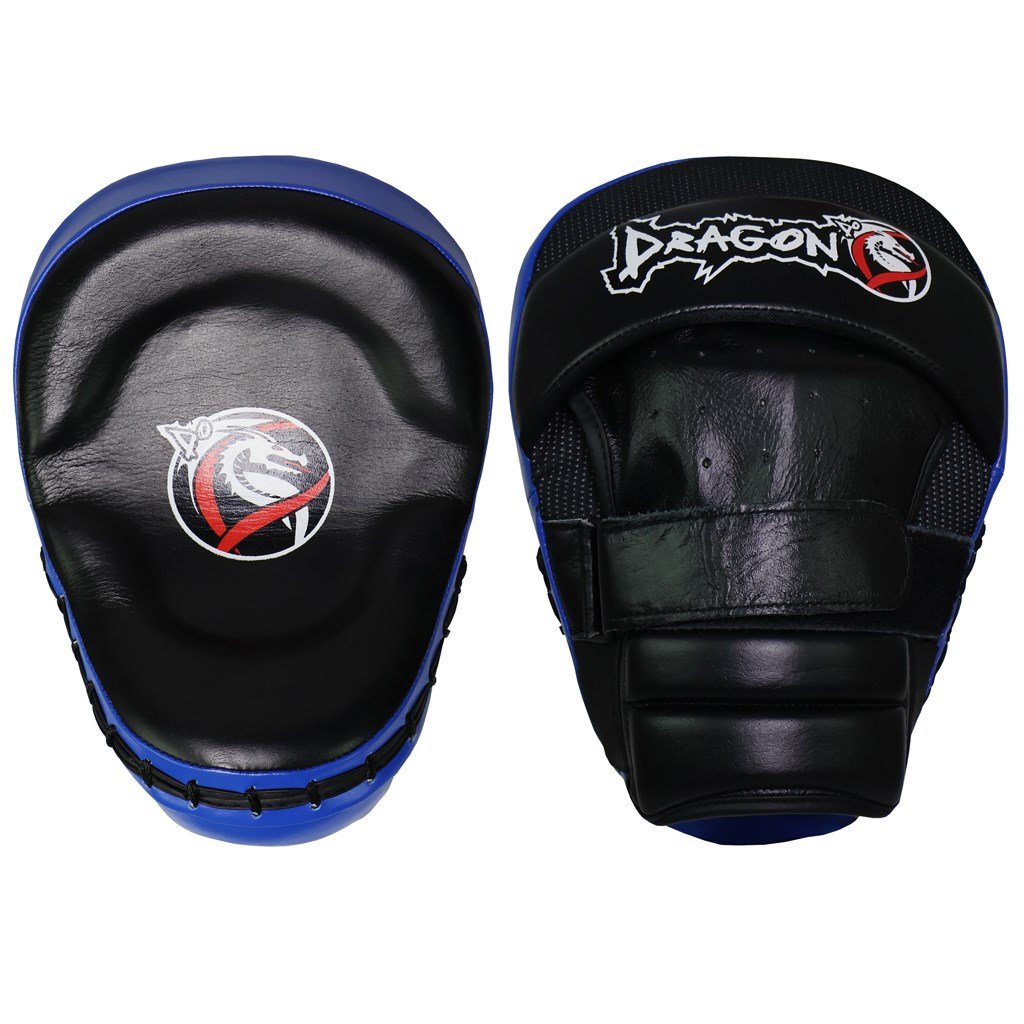 DragonDo 40205-L Azure Genuine Leather Focus Mitts – Curved Boxing Punch Mitts Pair