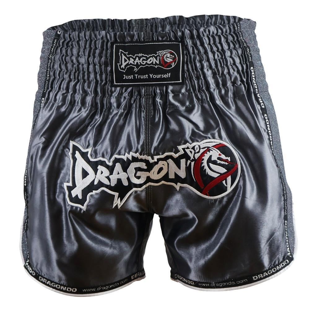 DragonDo MT3076 Shiny Muay Thai Antrasit Kick Boks Şortu