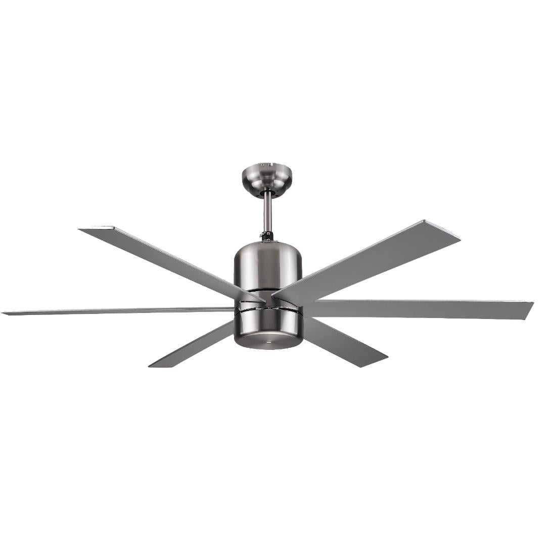 6 Kanatlı Gümüş Nikel Dekoratif Tavan Vantilatörü 60W KCF286