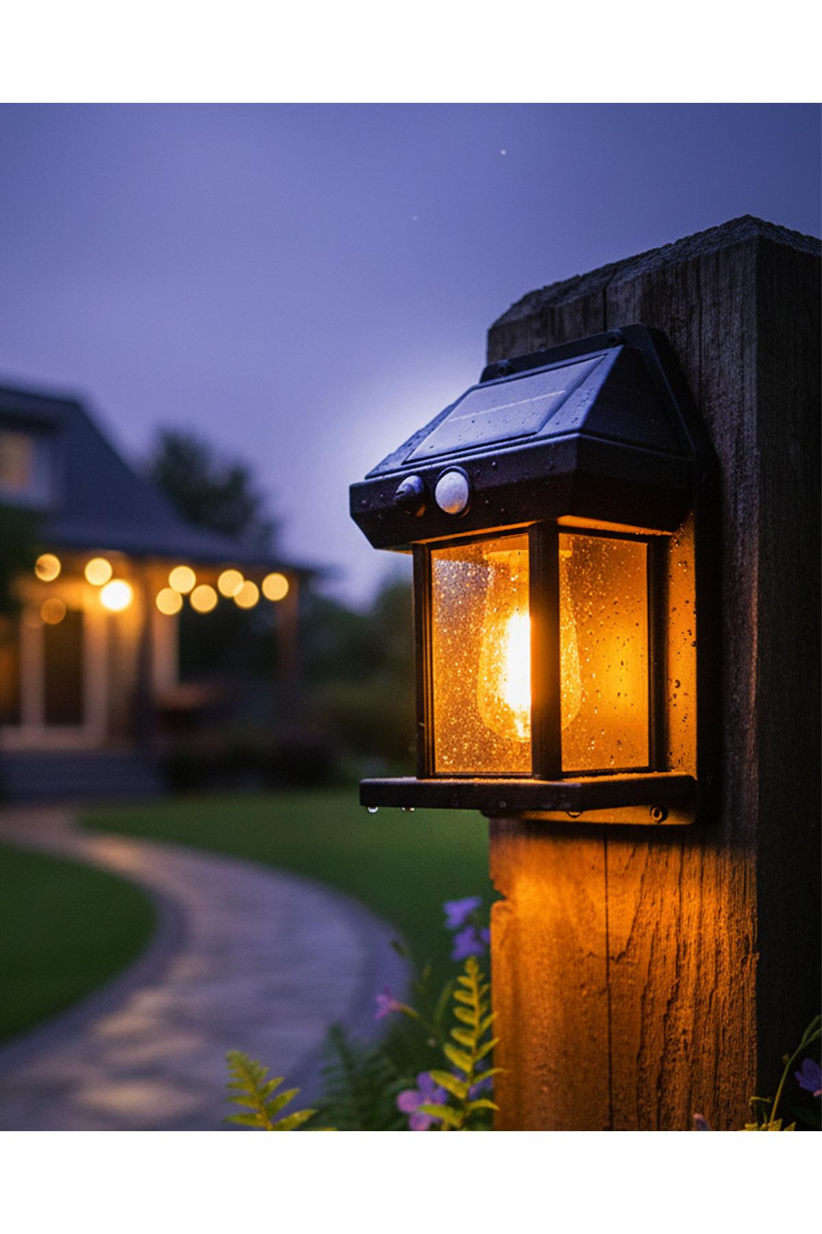 Güneş Enerjili Bahçe Led Ampul Hareket Sensörlü Bahçe Led Su Geçirmez 3 Mod'lu Solar Led KBA742