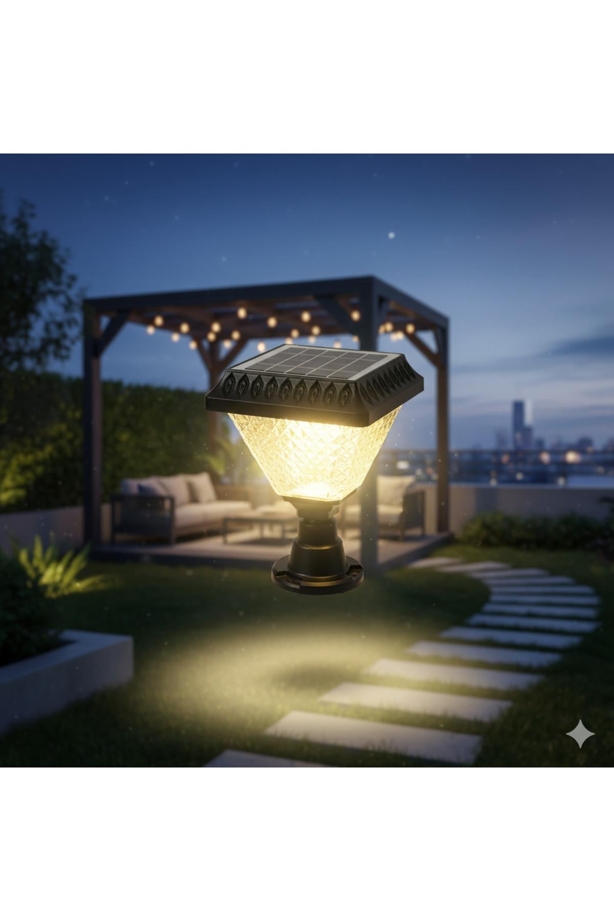 KBA790 Set Üstü Solar Bahçe Armatürü 30W Günışığı (Direk & Duvar Üstü)