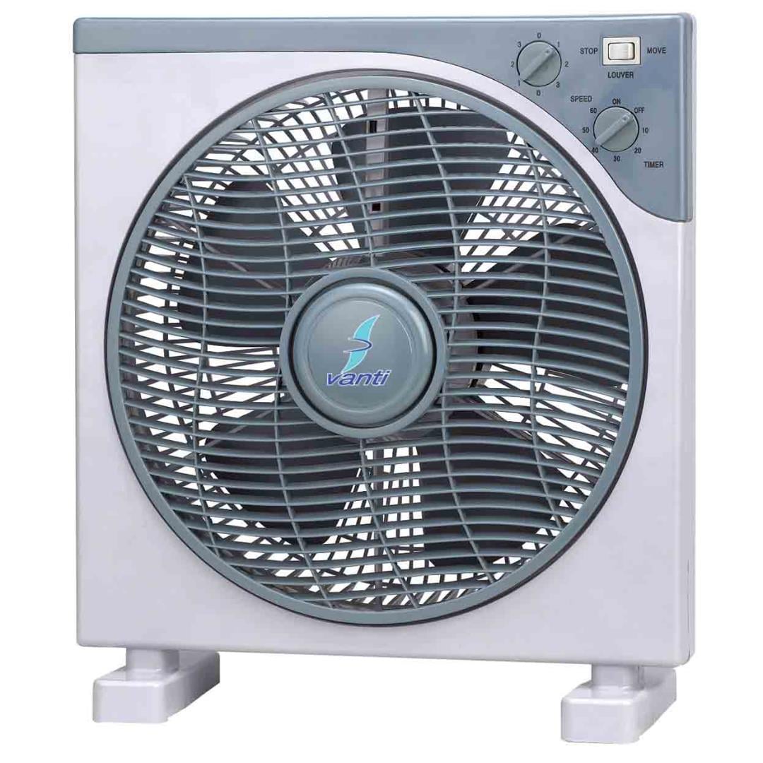 KCF271 30cm 40W Bakır Motor Hız Ve Zaman Ayarlı Kare Vantilatör