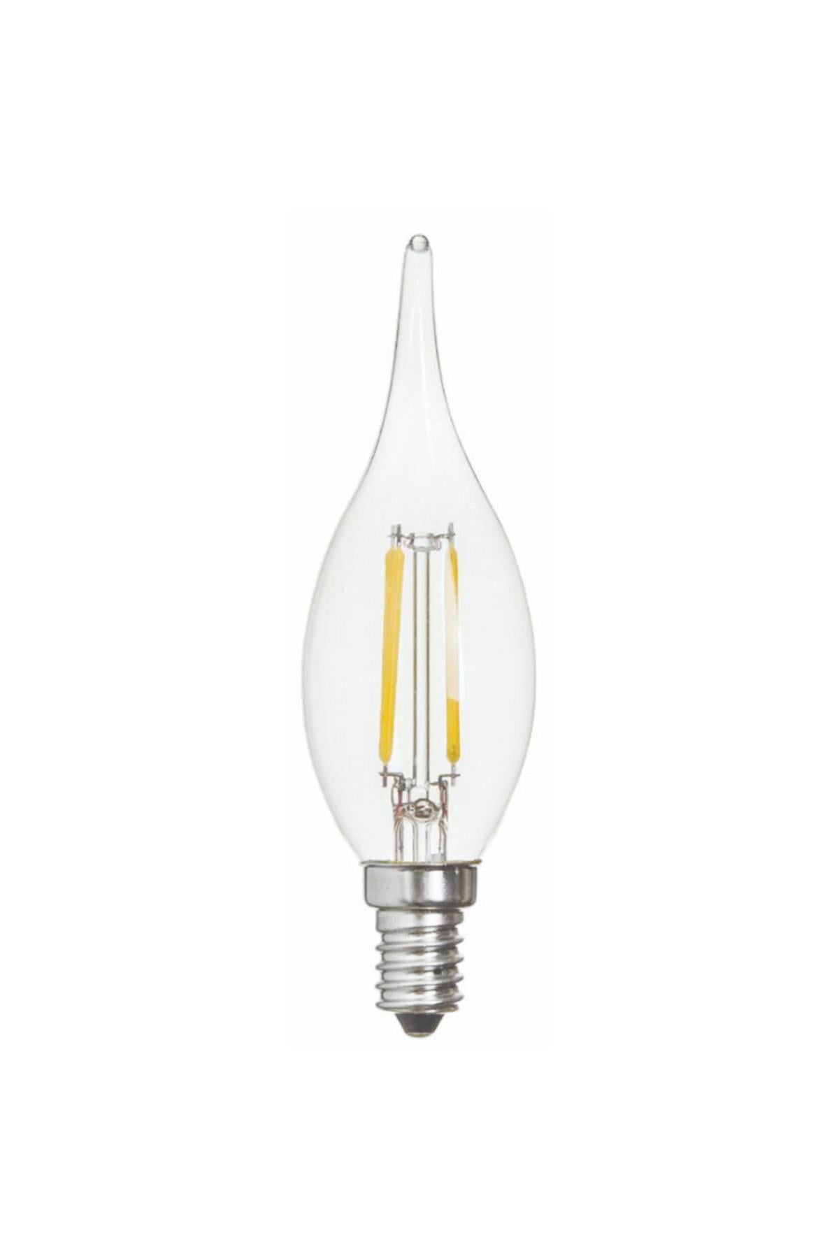 KES498 LED Flamanlı Kıvrık Bujili Ampul 4W E14 Günışığı Dekoratif LED Lamba