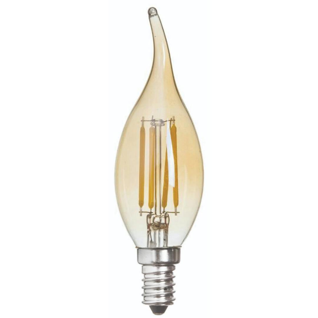 Rustik Flamanlı Kıvrımlı Buji Ampul 4W E14 Günışığı KES600 