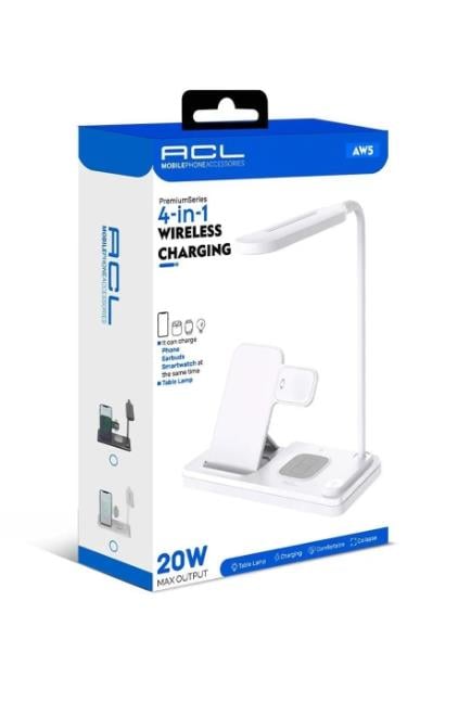 Hiremco AW5 20W Wireless Şarj Standı 4in1 Masa Lambalı