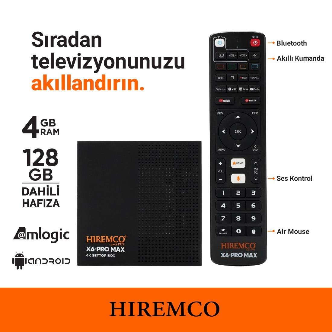 Hiremco X6 PRO MAX 128GB Android Box