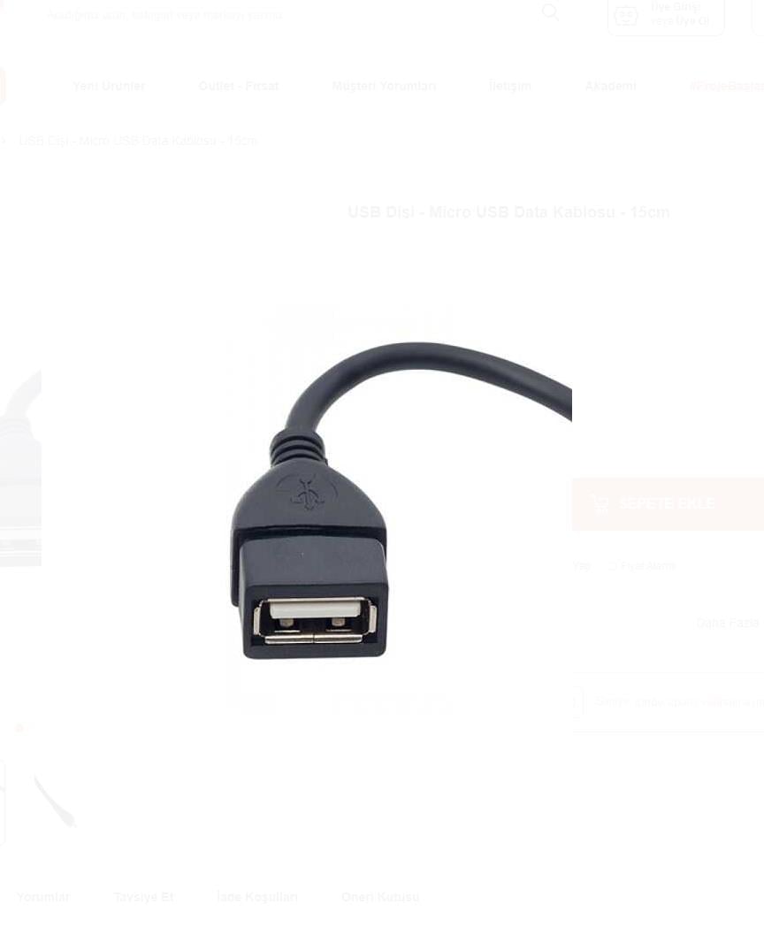 ROSE RC-313 USB 2.0 Dişi - Micro USB Kablo 30 cm
