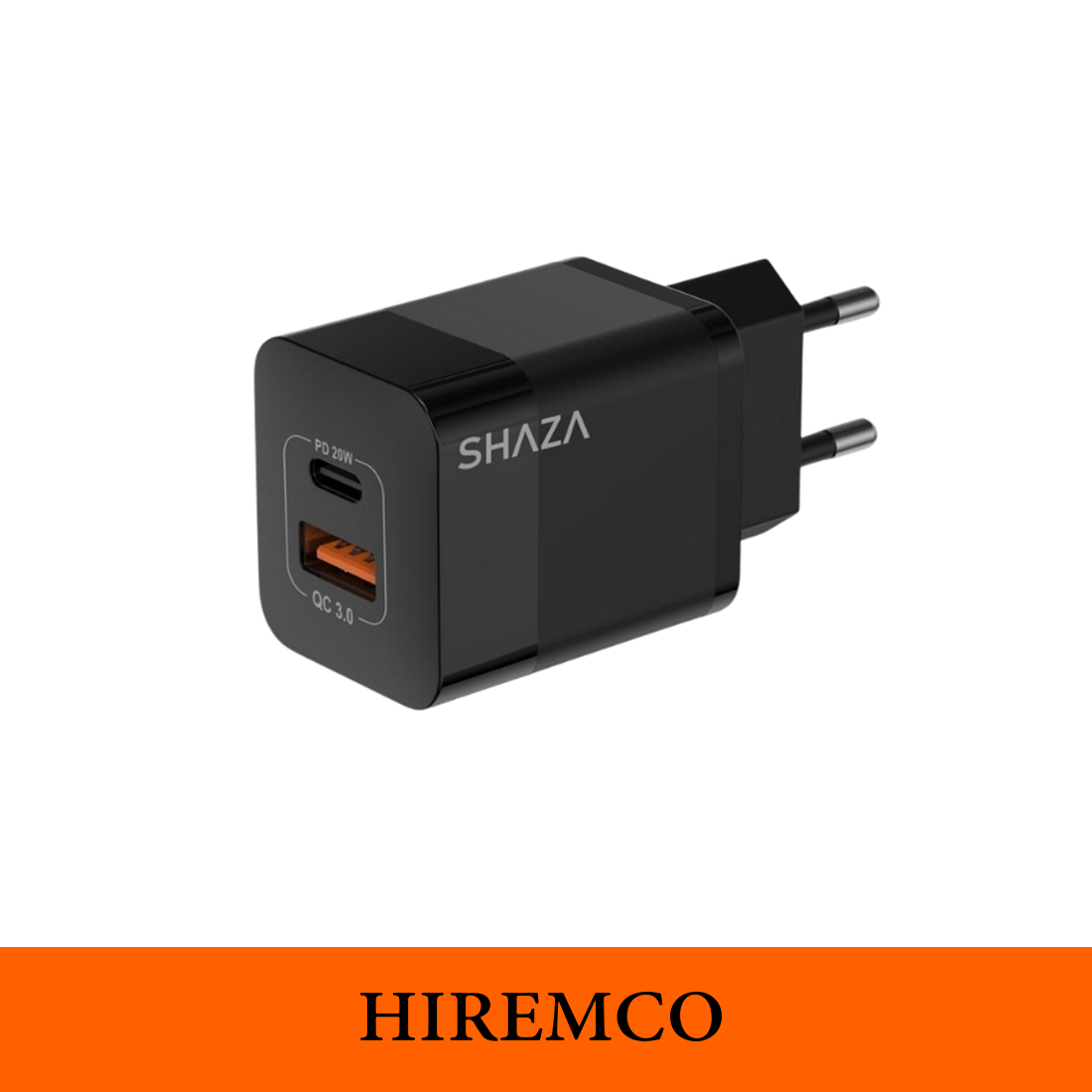 SHAZA Çift Çıkışlı Usb QC3.0 - Type-C PD Gan 20W Şarj Adaptörü Siyah