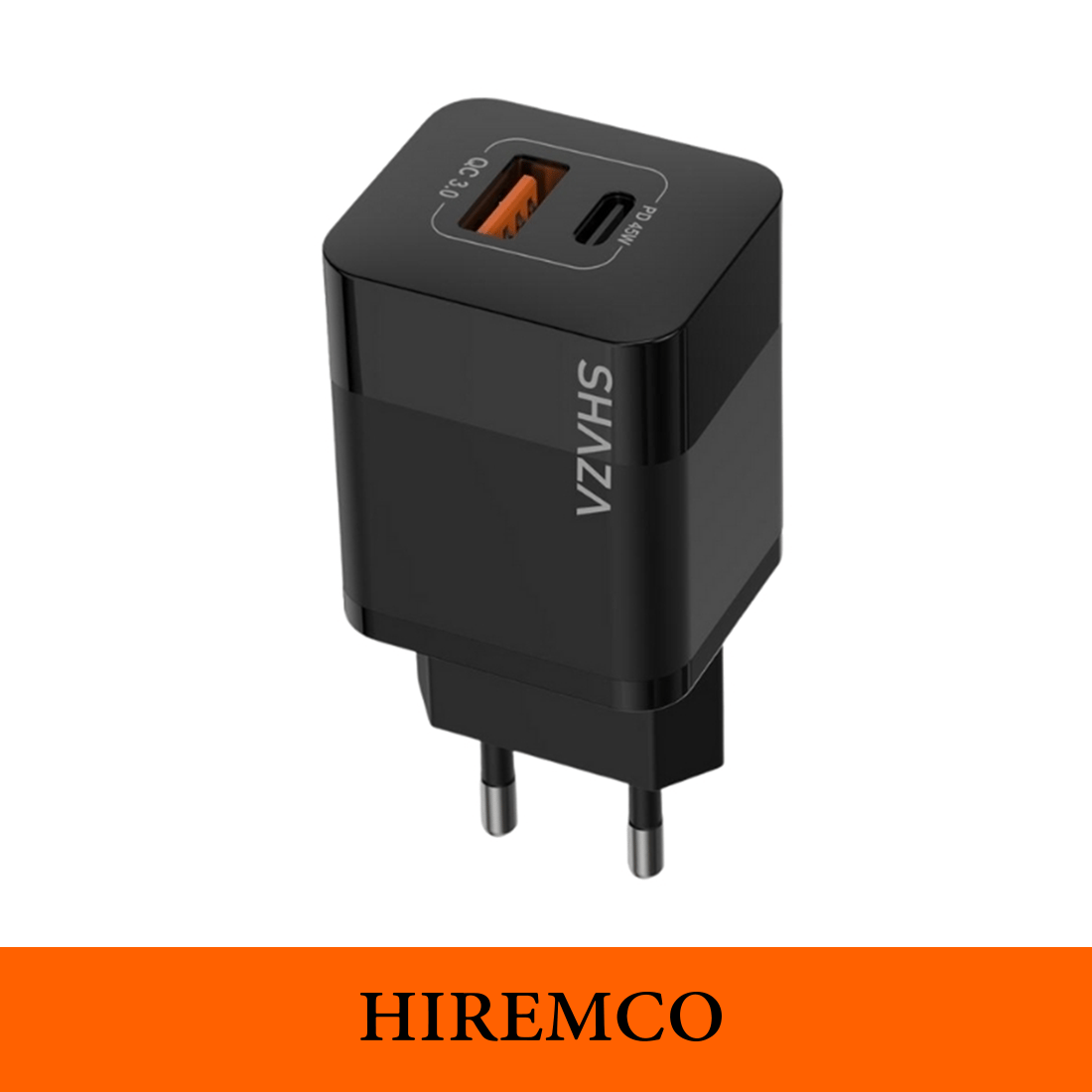 SHAZA Çift Çıkışlı Usb QC3.0 - Type-C PD Gan 45W Şarj Adaptörü Siyah