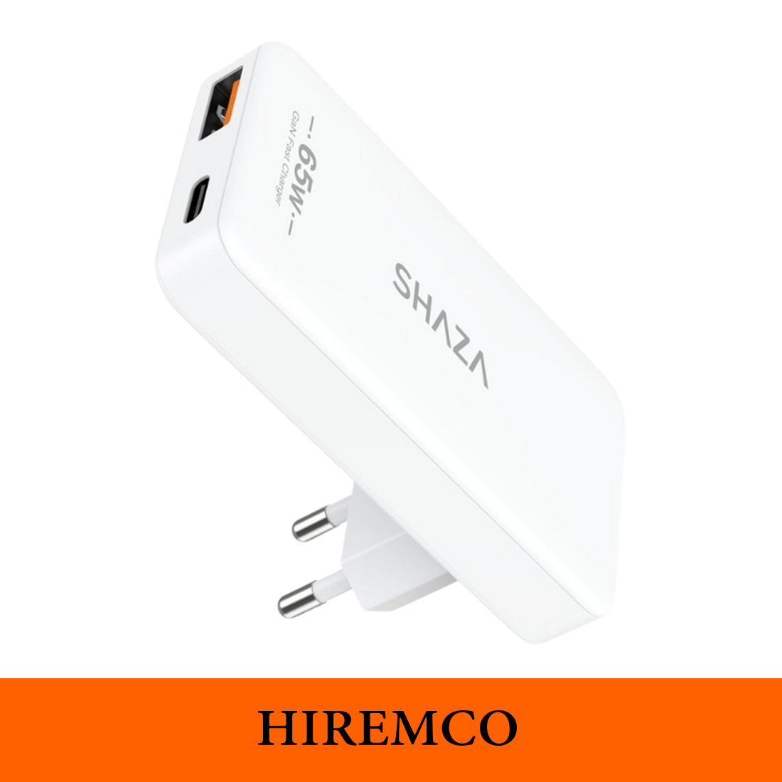 SHAZA Slim Çift Çıkışlı USB QC3.0 - Type-C PD GaN 65W Şarj Adaptörü Beyaz