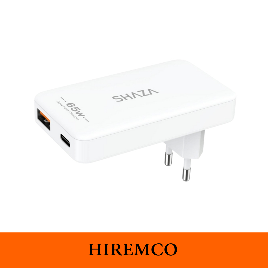 SHAZA Slim Çift Çıkışlı USB QC3.0 - Type-C PD GaN 65W Şarj Adaptörü Beyaz