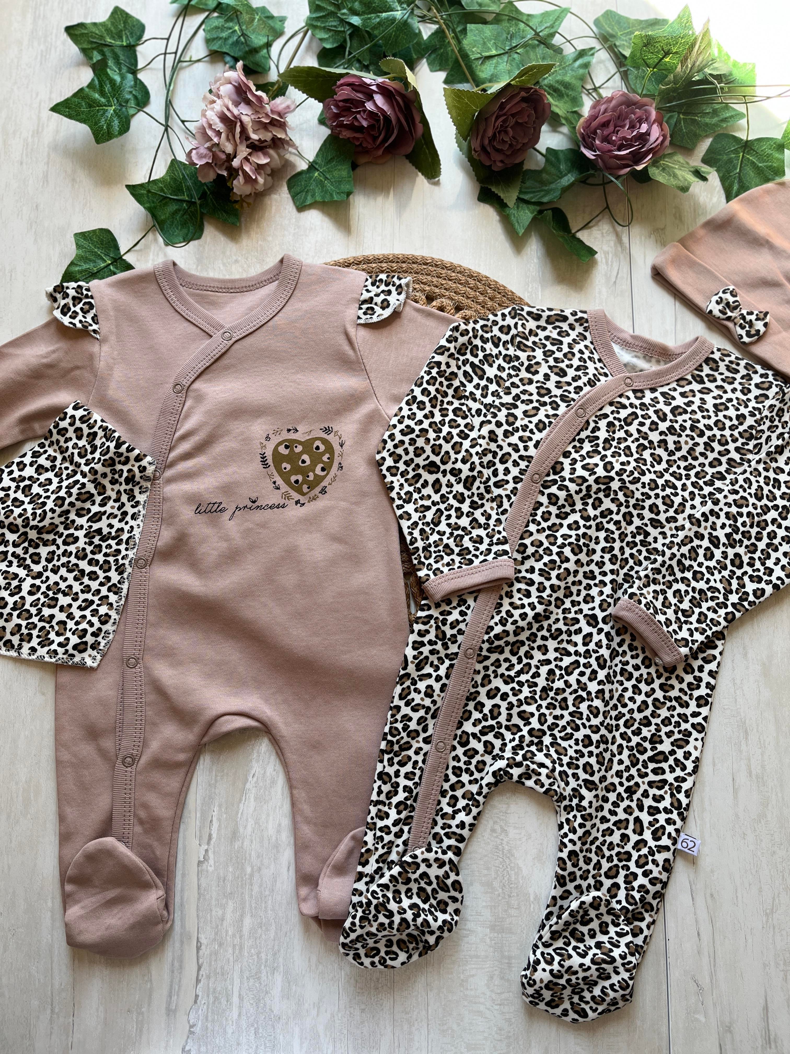 Fukukumbaby Kız Bebek Leopar Desenli 2li Tulum