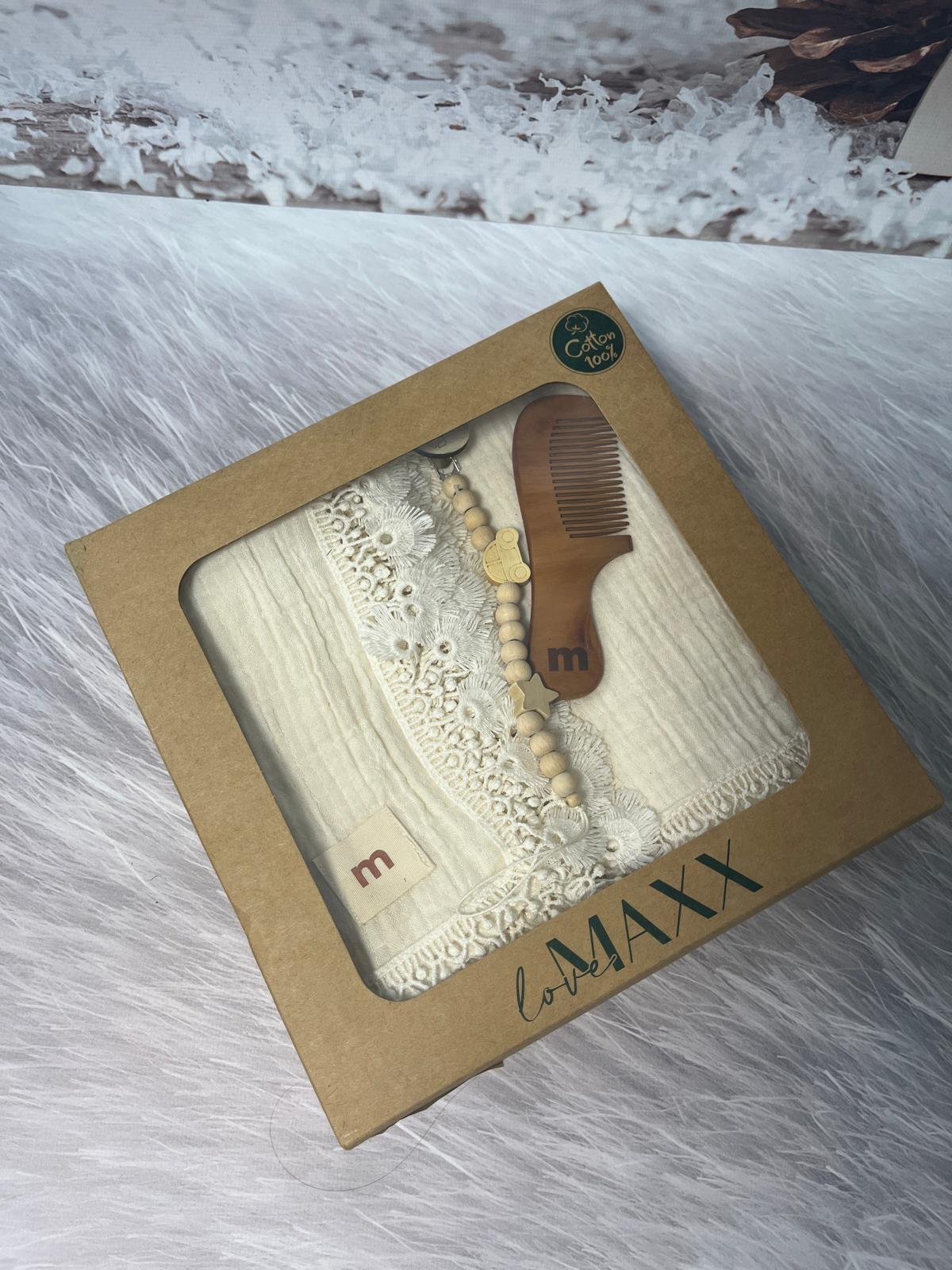 Unisex Model Kutulu Bebek Hediye Seti Krem