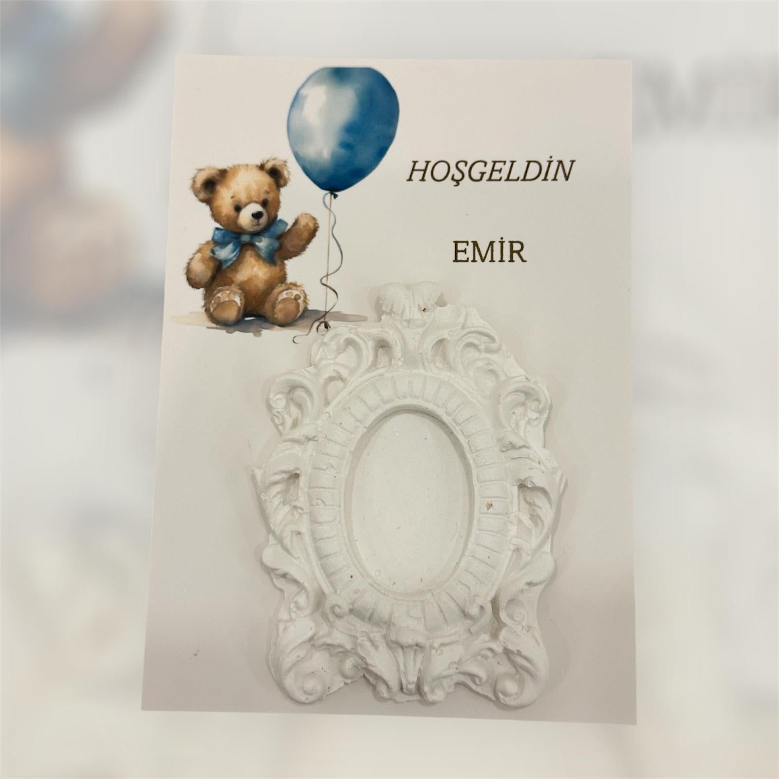 MAVİ BALONLU AYICIK ÇERÇEVE