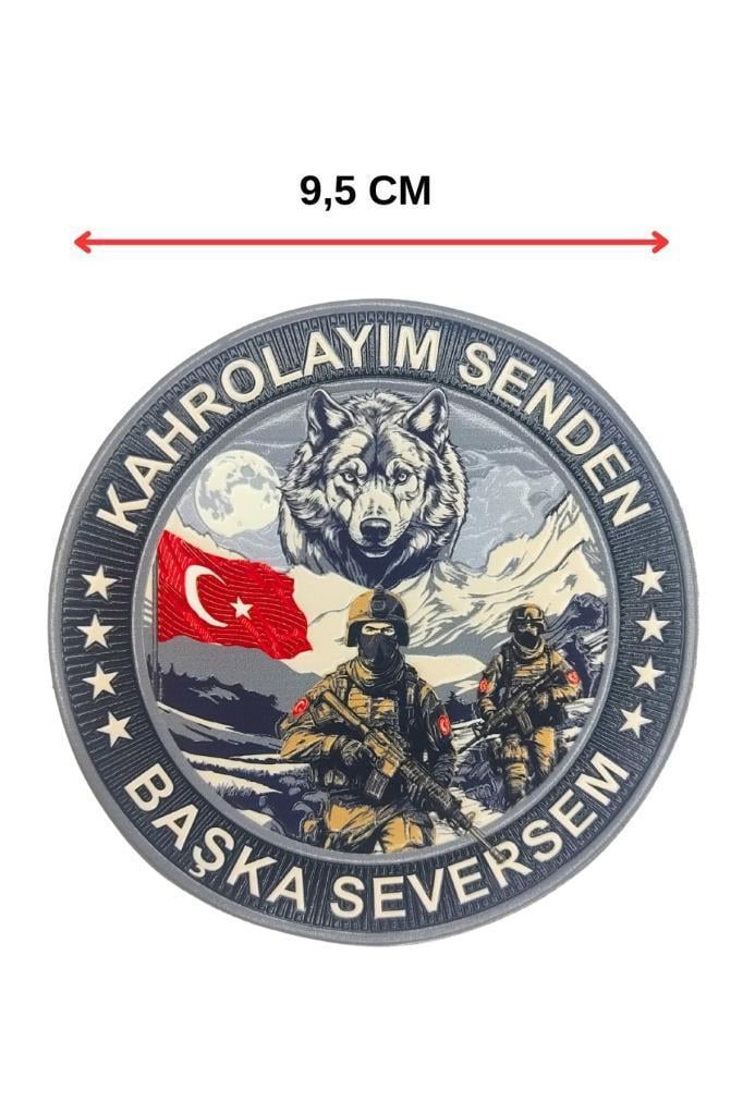 Kahrolayım Senden Başka Seversem - Kabartmalı Plastik Cırtlı Arma 9,5 cm
