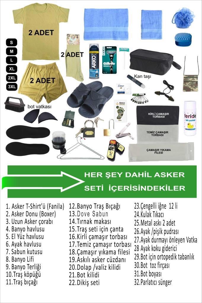 Single Sword 35 Parça Acemi Bedelli Asker Seti 2 Li  Set