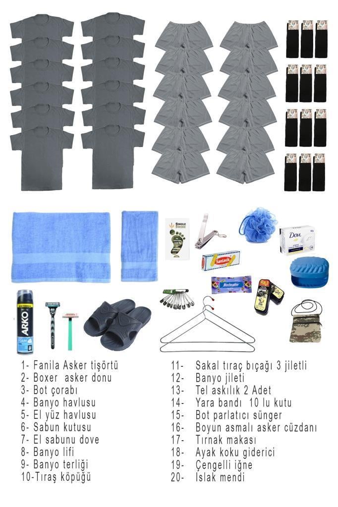 Single Sword 53 Parça Temel Acemi Bedelli Havacı Asker Seti 12 Li