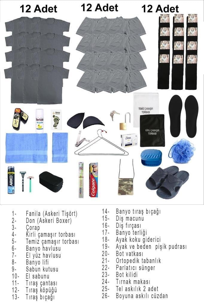 Single Sword 59 Parça Temel Acemi Bedelli Havacı Asker Seti 12 Li