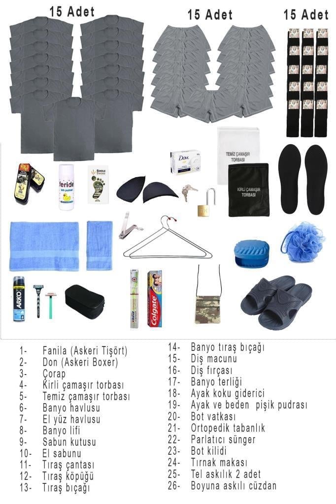 Single Sword 68 Parça Temel Acemi Bedelli Havacı Asker Seti 15 Li