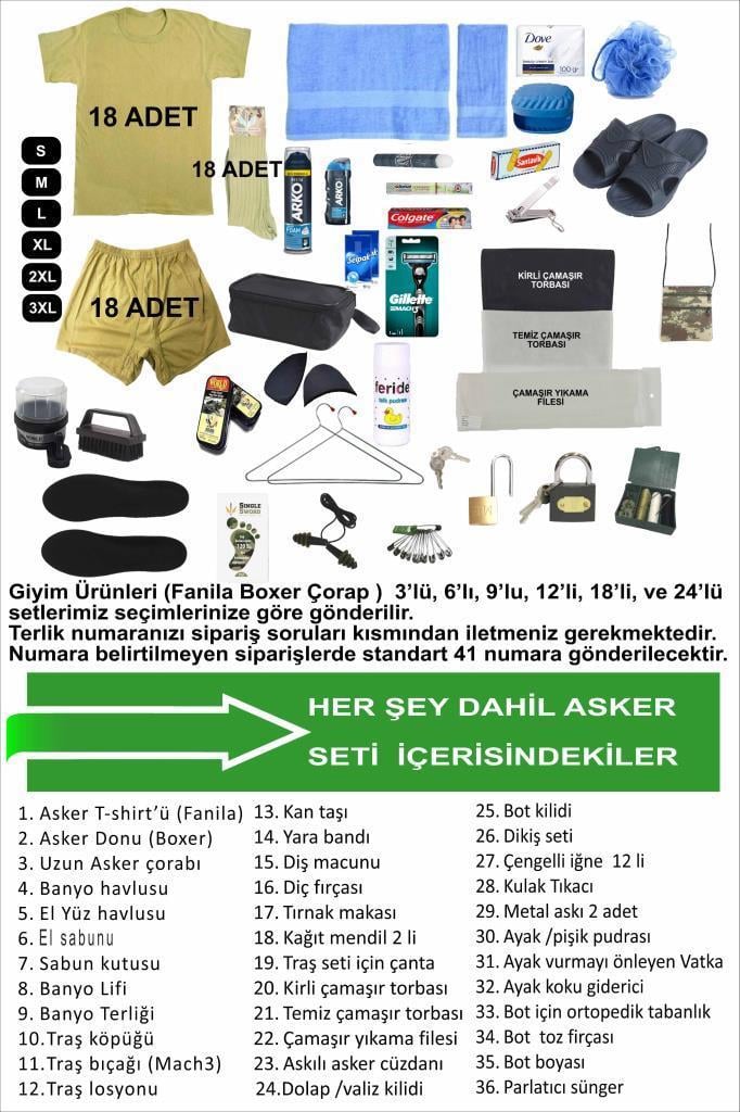 Single Sword 87 Parça Acemi Bedelli Asker Seti 18 Li Set