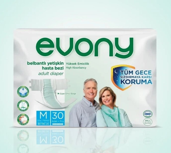 EVONY BELBANTLI YETİŞKİN HASTA BEZİ MEDİUM 30'LU