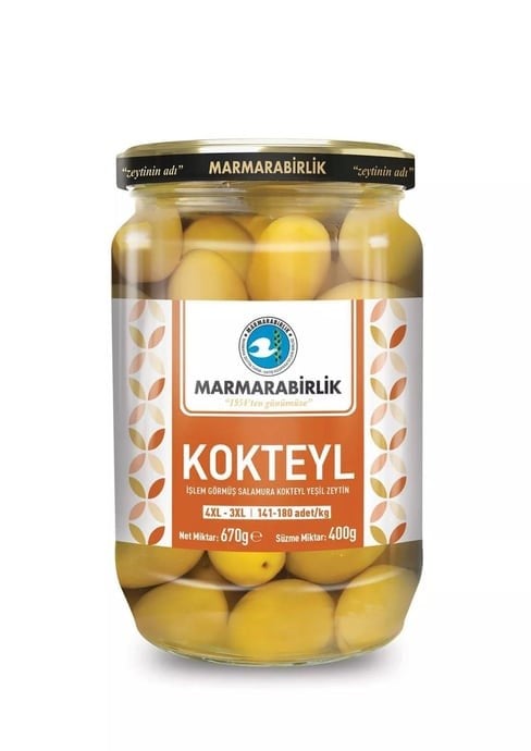 MARMARABİRLİK 400 GR YEŞİL ZEYTİN KOKTEYL 141/180