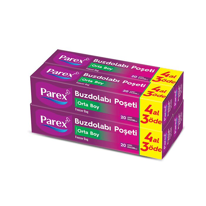 PAREX BUZDOLABI POŞETİ ORTA BOY 4 AL 3 ÖDE