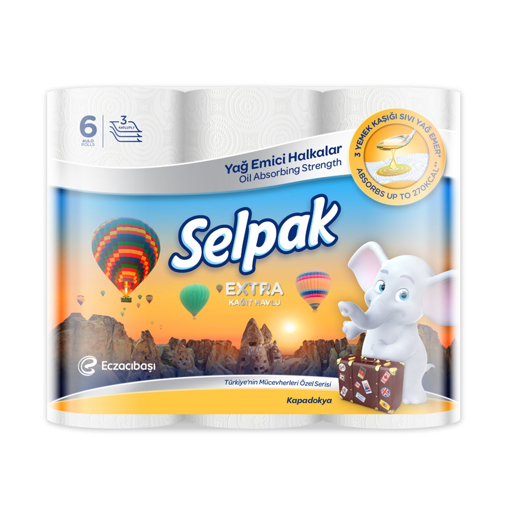 SELPAK EXTRA HAVLU 6'LI YAĞ EMİCİ