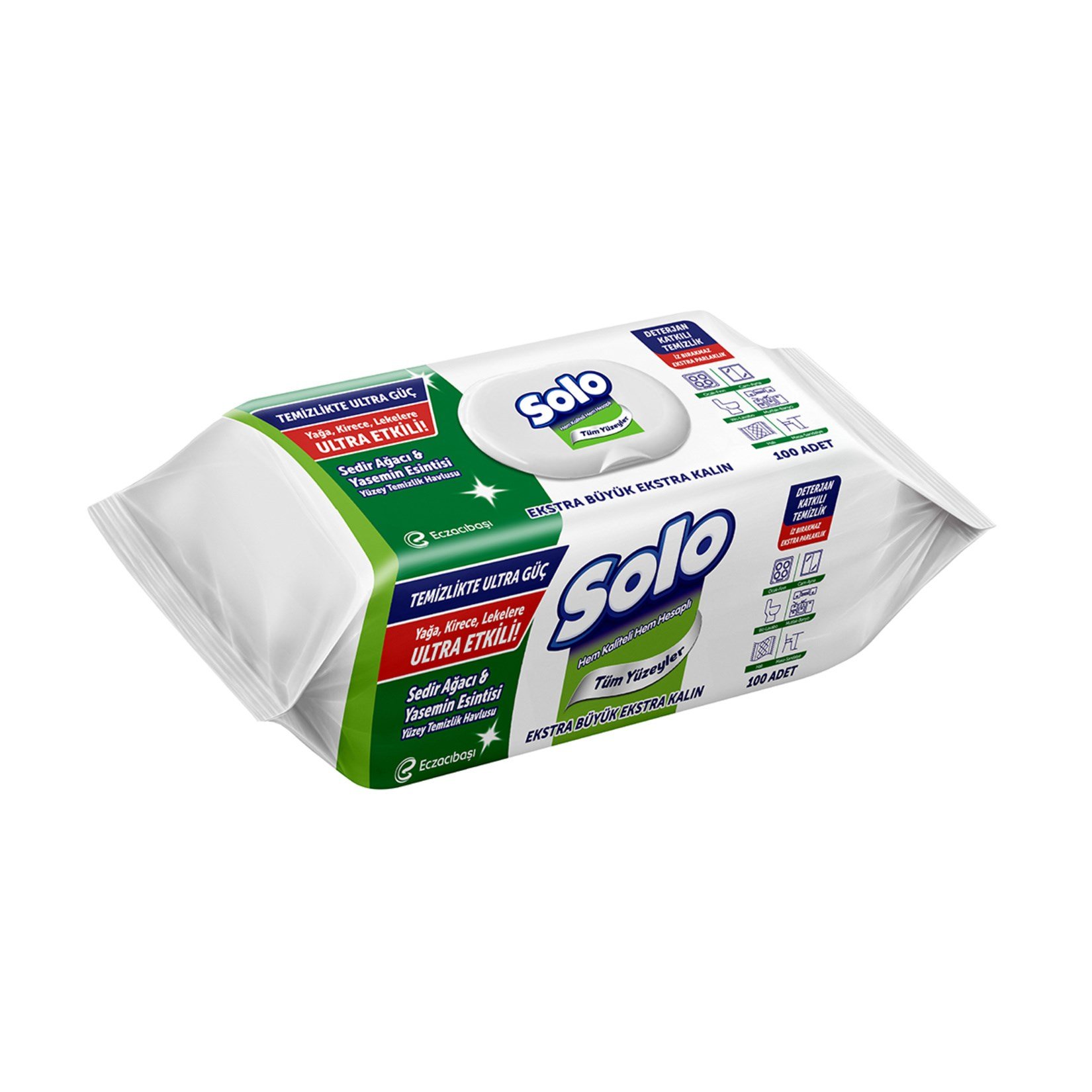SOLO TEMİZLİK ÜLTRA GÜÇ SEDİR AĞACI & YASEMİN ESİNTİSİ YÜZEY TEMİZLİK HAVLUSU 100'LÜ