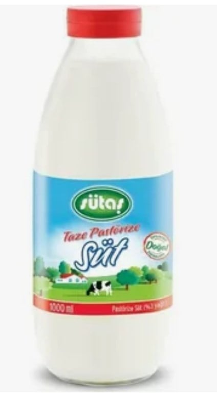 SÜTAŞ TAZE SÜT CAM 1 LT