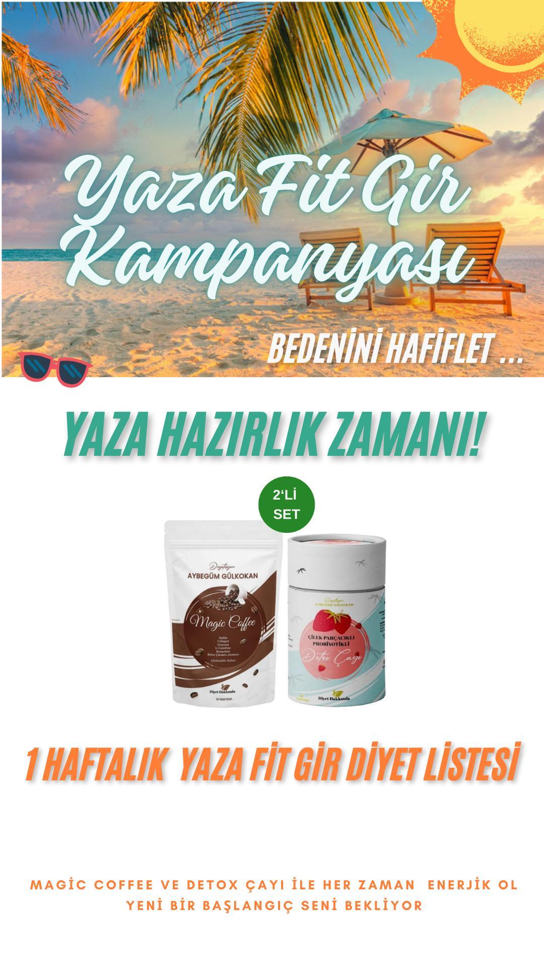 Yaza Fit Gir Diyet Listeli SET Çay+Coffee