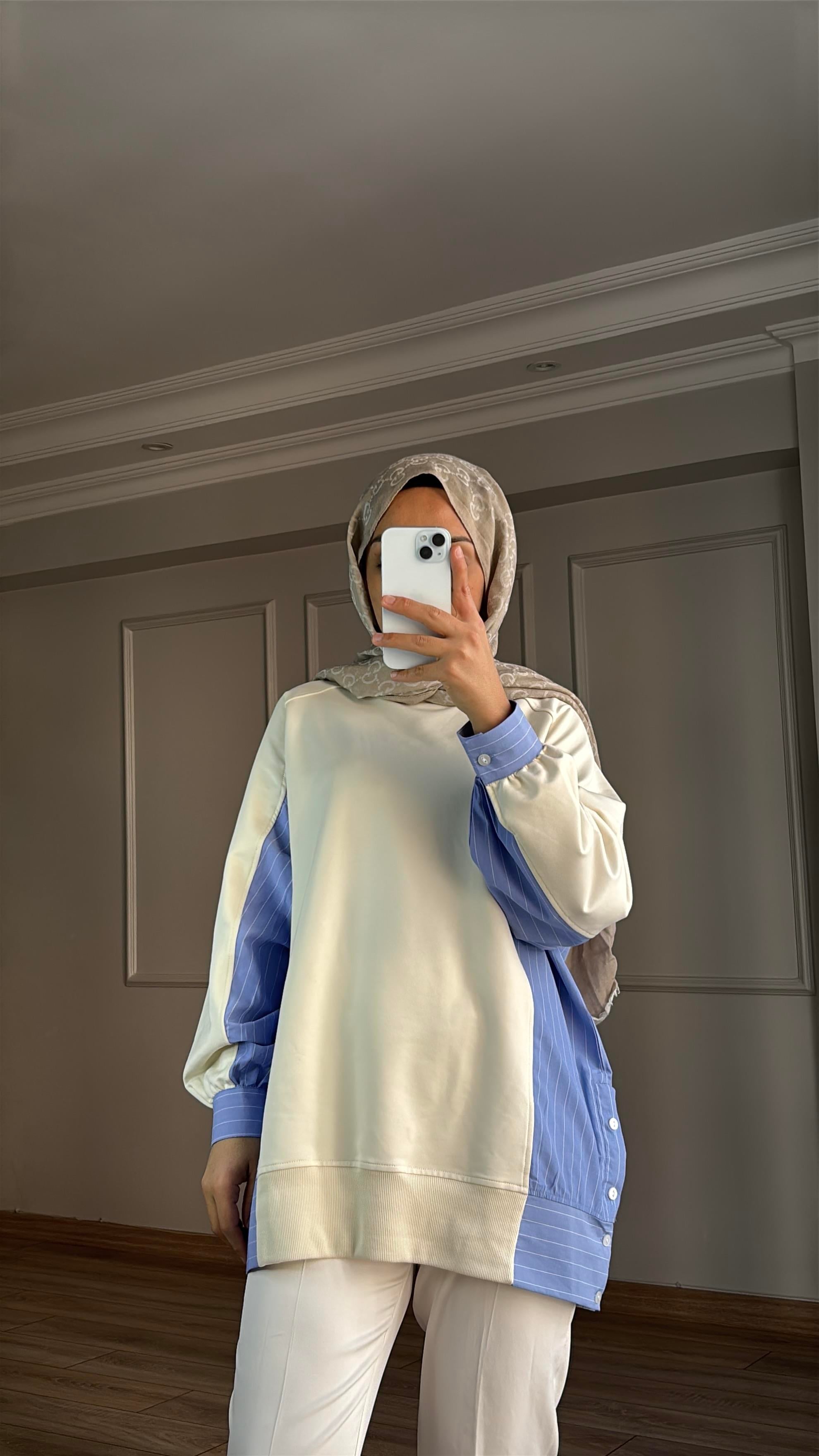 Gömlek Sweat Ekru