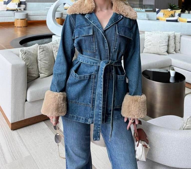 Kürklü Denim Ceket