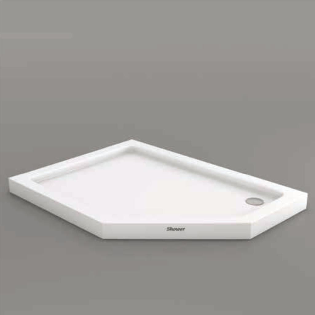SHOWER Stumpy Beşgen Sağ - Sol Duş Teknesi, Flat