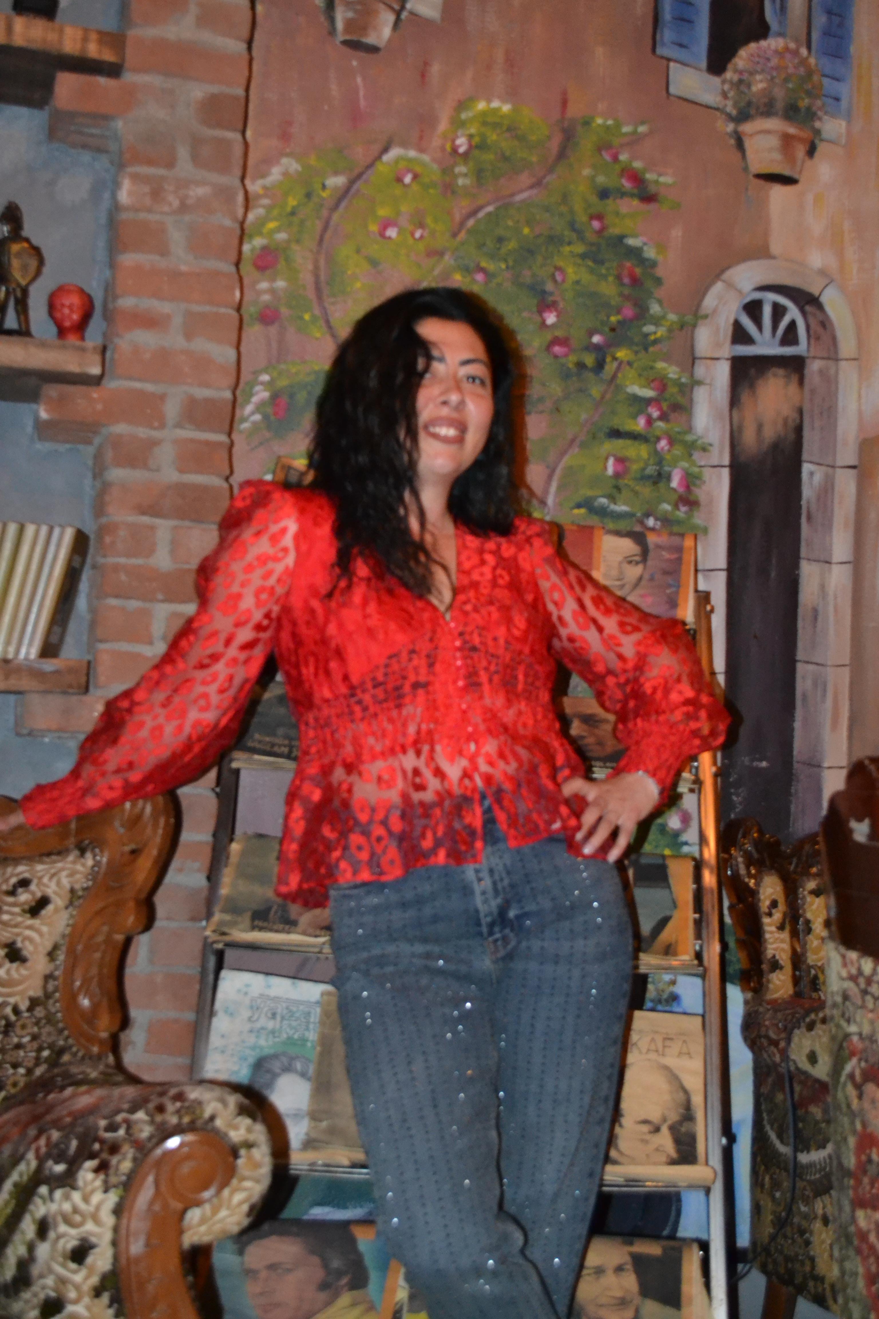 Düğmeli polyester transparan gömlek