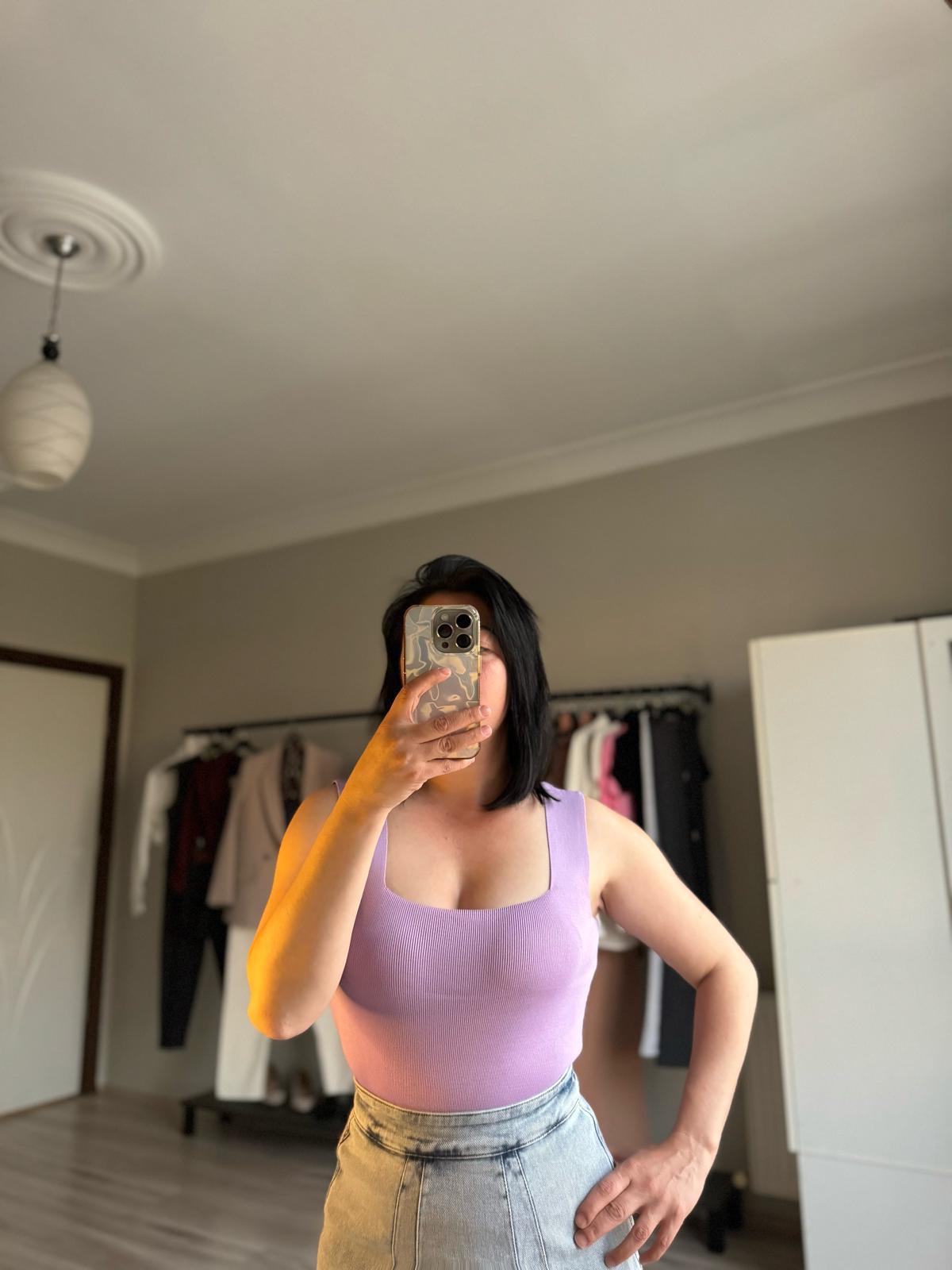 Mor Askılı Crop 