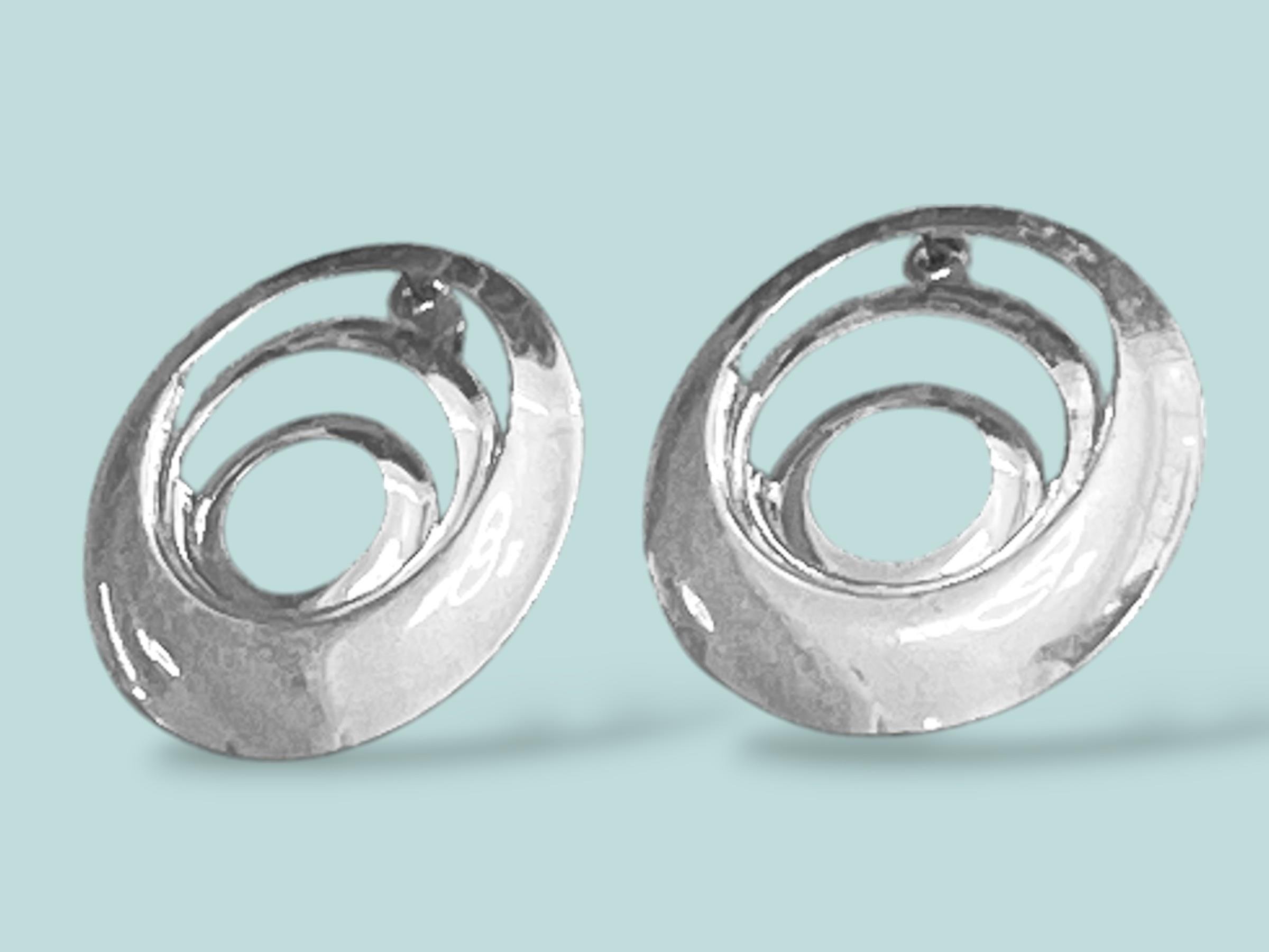 Vintage Çember Tasarım Silver Küpe