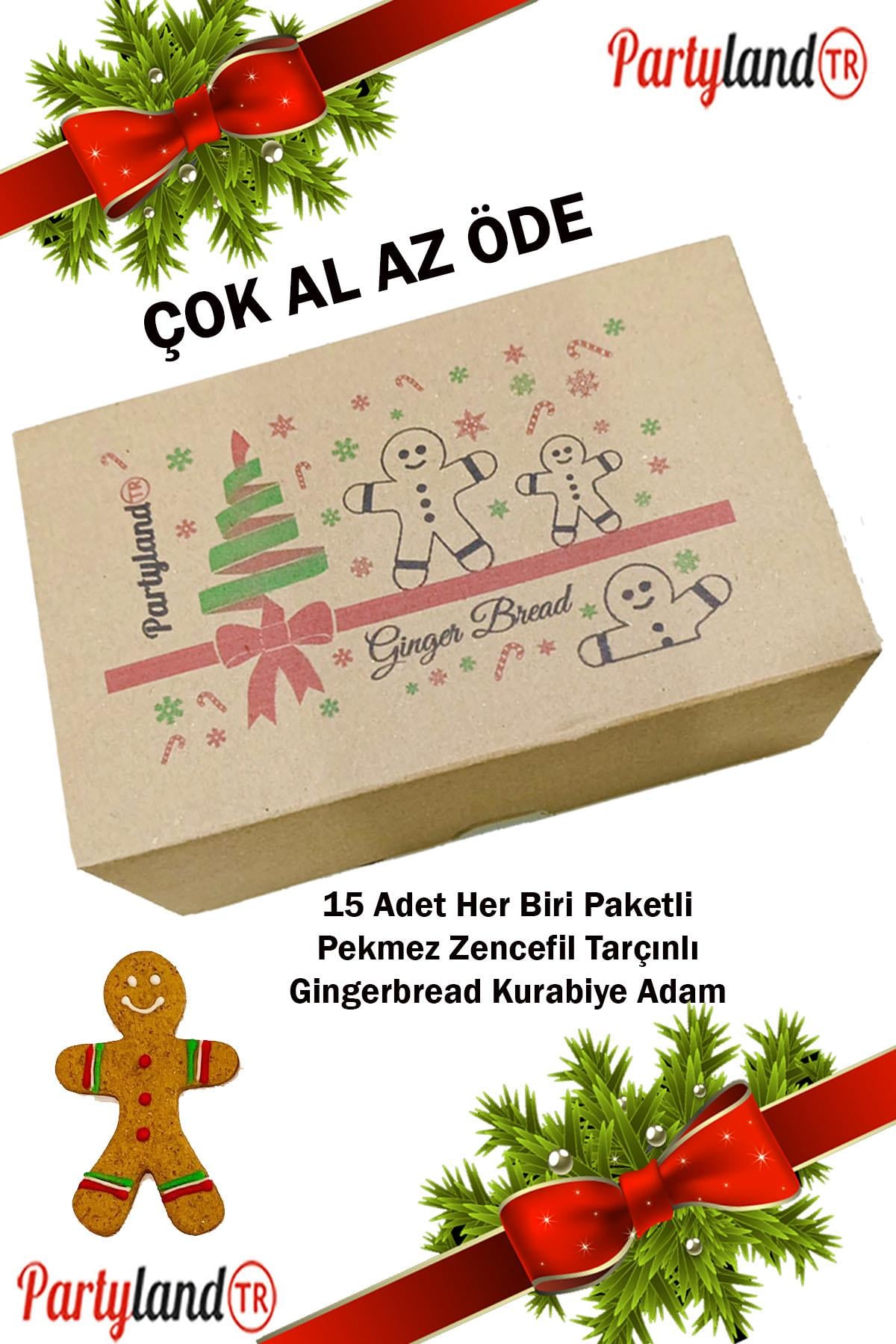 15 Adet Kurabiye Adam Gıngerbread (Zencefilli Kurabiye) , Yılbaşı Kurabiyesi