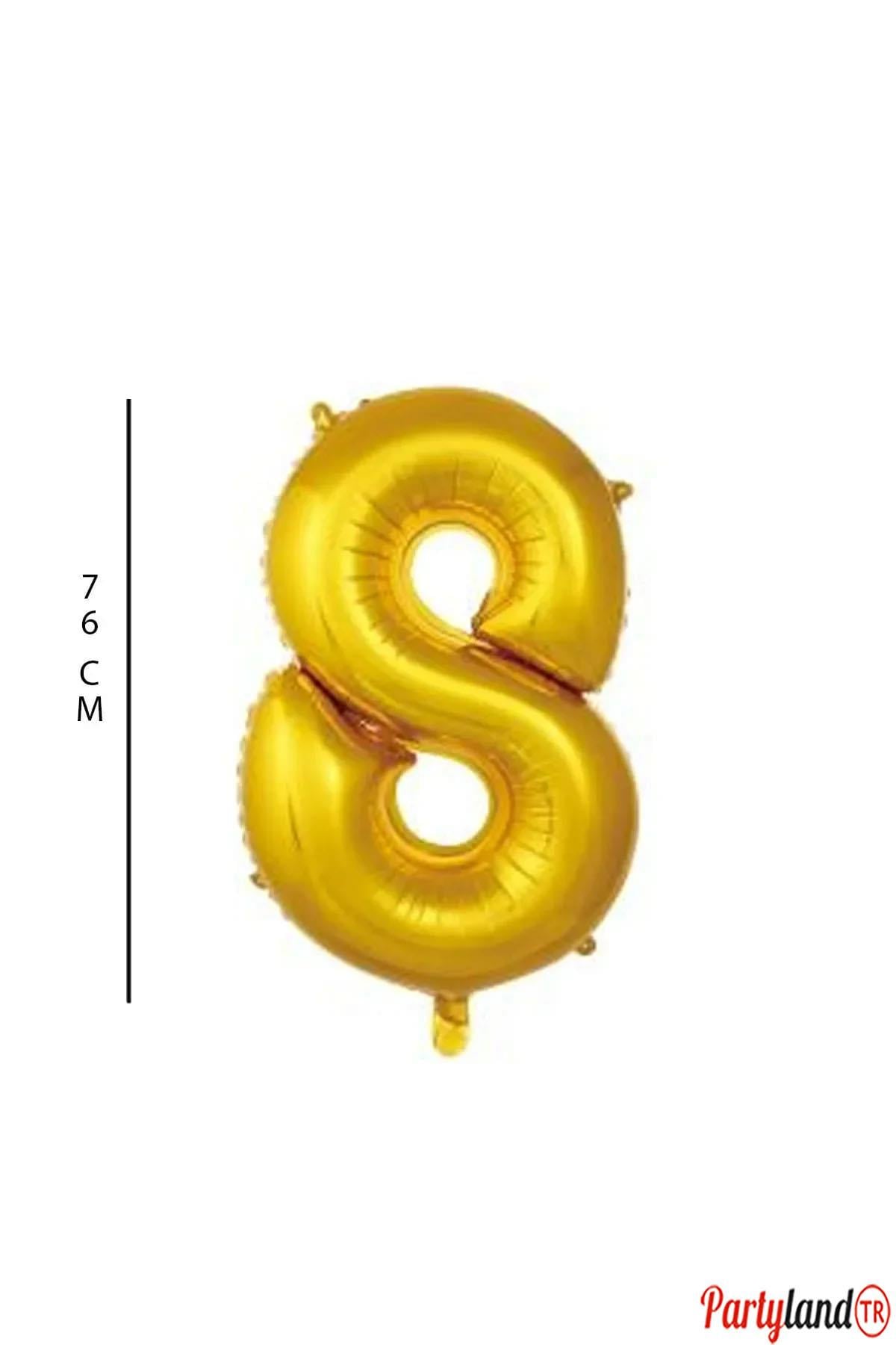 8 - Rakam 76 Cm. Gold Folyo Balon