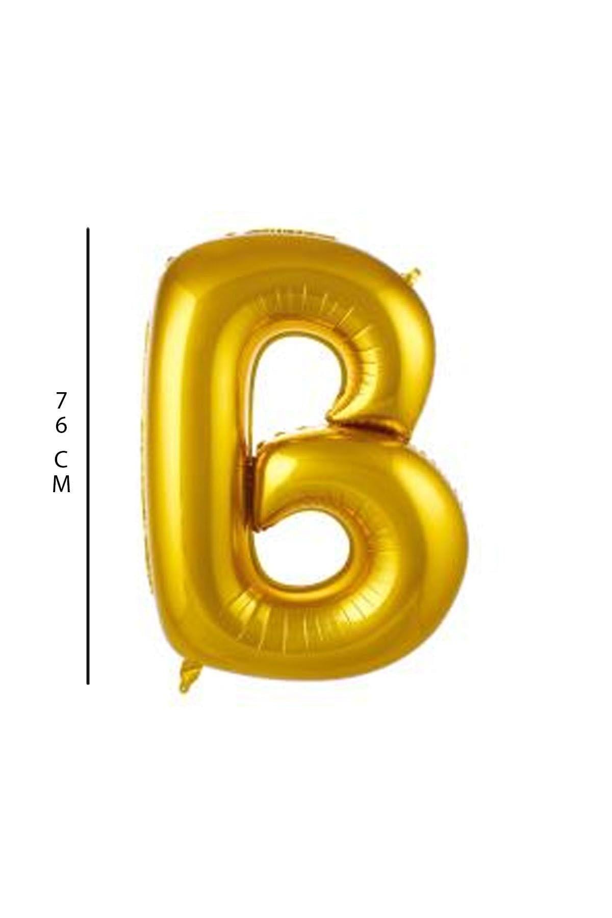 B - Harfi 76 Cm. Gold Folyo Balon